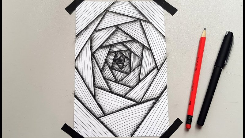 Рисунок линером объемный