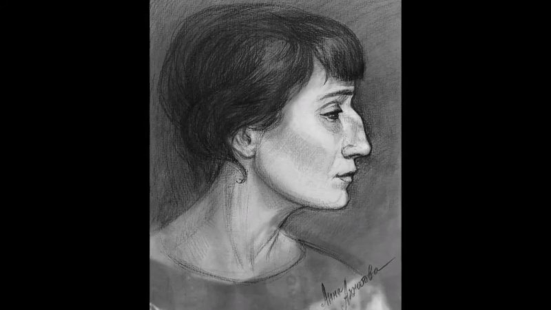 Анна Ахматова портрет в профиль