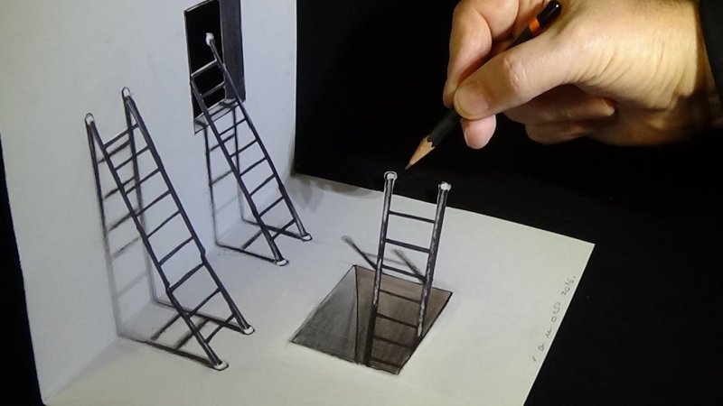 Иллюзия легкие лестница
