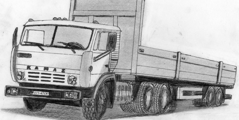 КАМАЗ 54115 карандашом