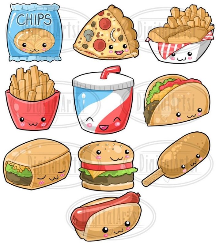 Рисунки для срисовки лёгкие еда