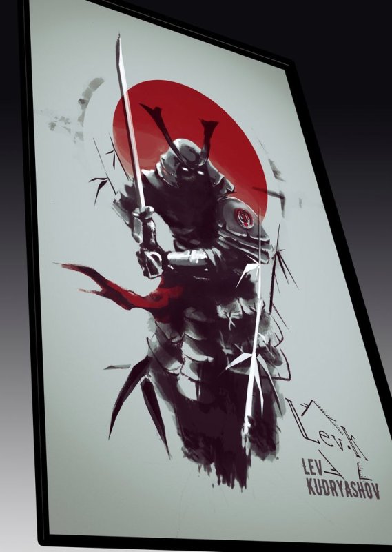 Тату самурая на руке для мужчин