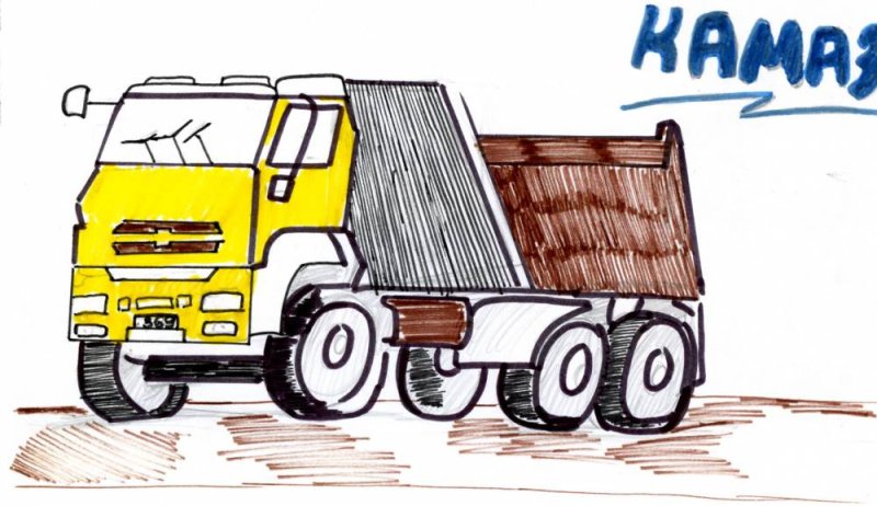 Нарисовать КАМАЗ