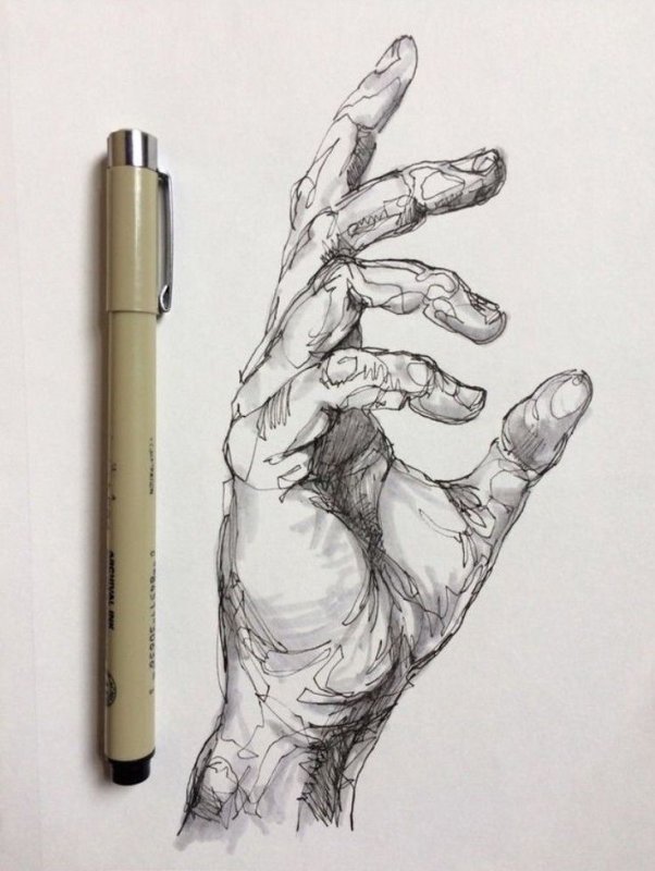 Рисунки черной ручкой