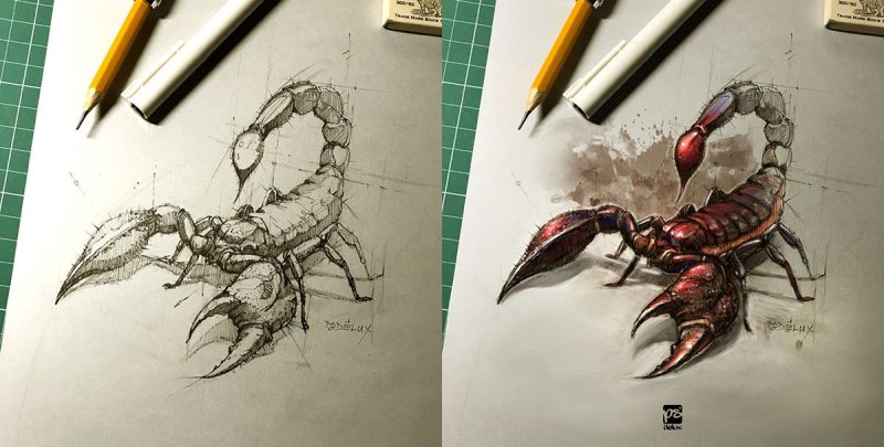 Скорпион скетч