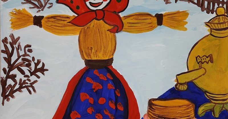 Масленица детские рисунки