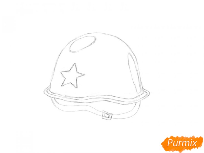 Каска Военная рисунок карандашом