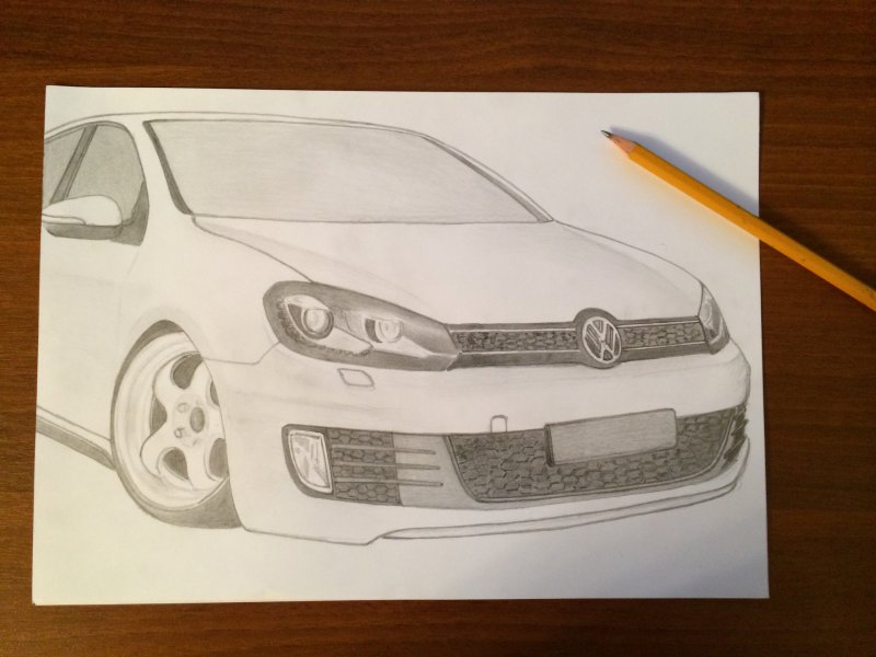 Автомобиль рисунок карандашом