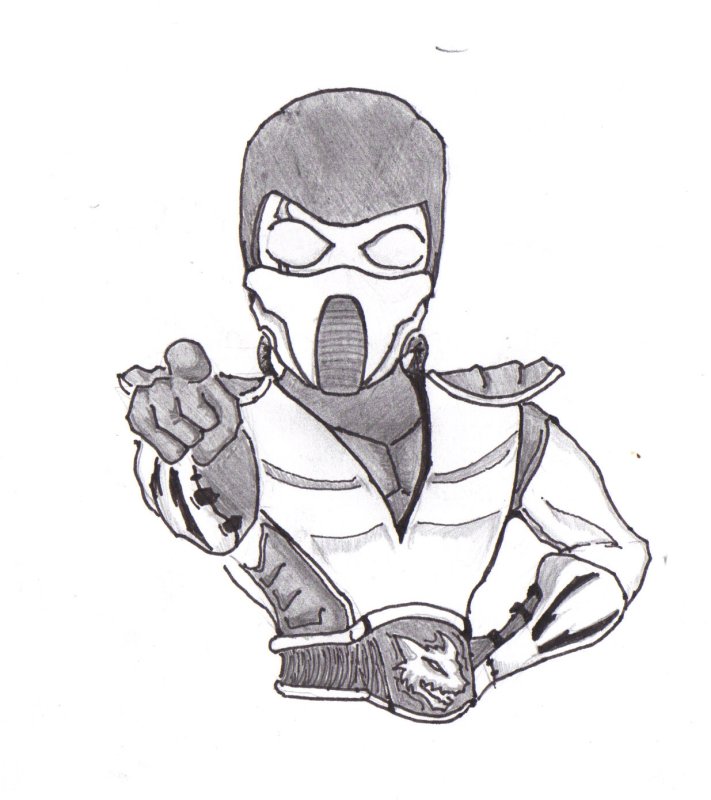 Раскраска мортал комбат саб Зиро