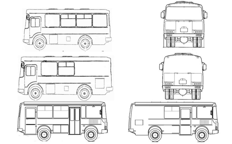 Габариты автобуса ПАЗ 32053
