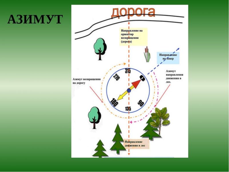 Ориентирование на местности схема