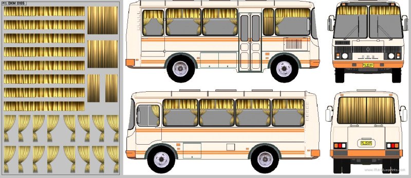 Чертеж автобуса ПАЗ 3205
