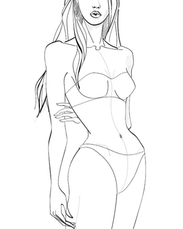 женская фигура скетч
