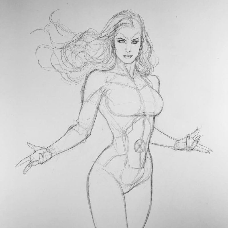 женское тело рисунок карандашом