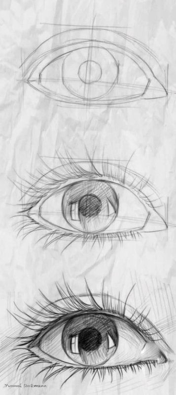 Поэтапное рисование глаз