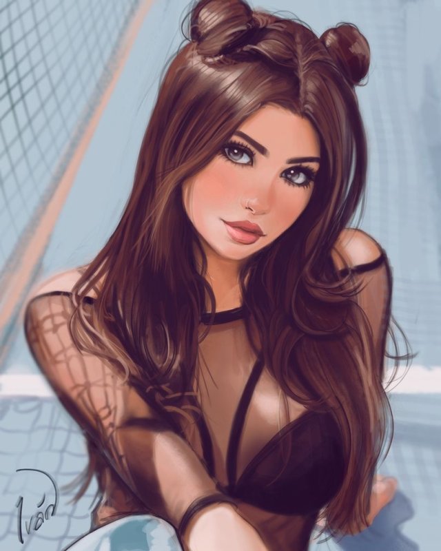 Красивые нарисованные девушки