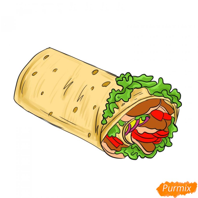 Шаурма для срисовки
