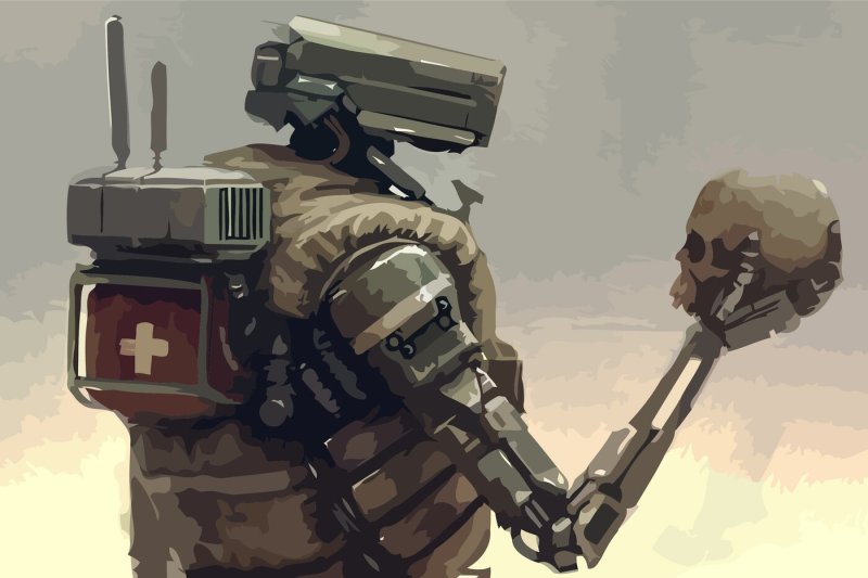 Cyberpunk череп солдат