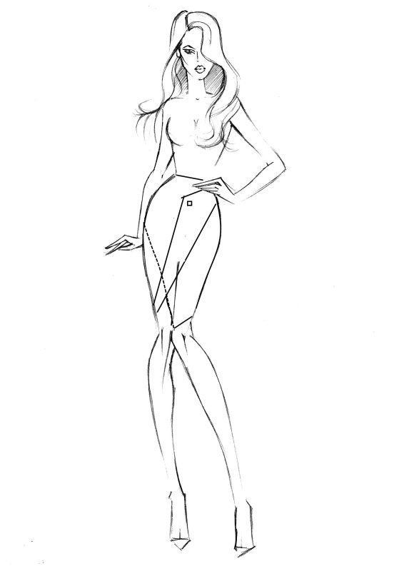 эскиз модели девушки