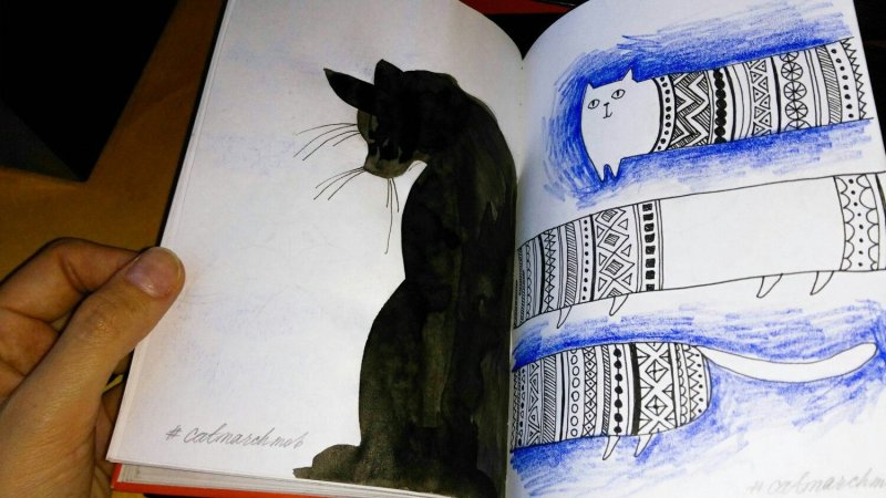 Рисунки для скетчбука котики