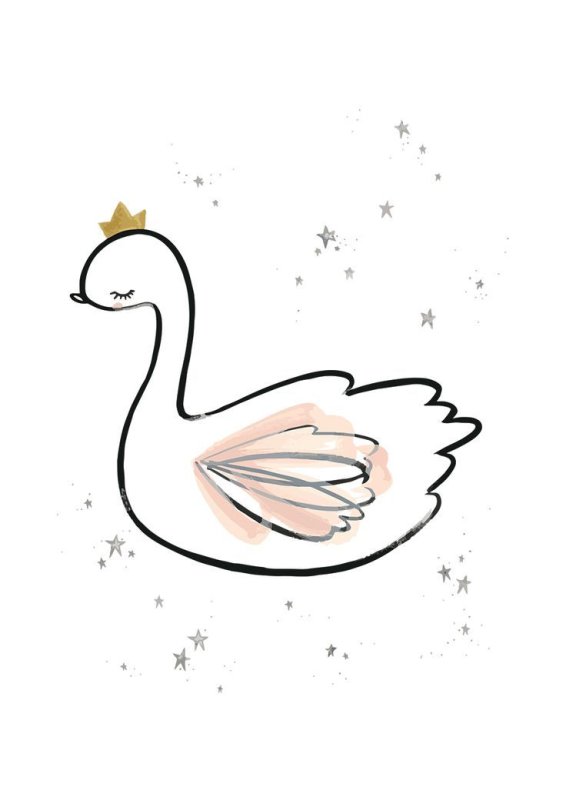 Лебедь рисунок