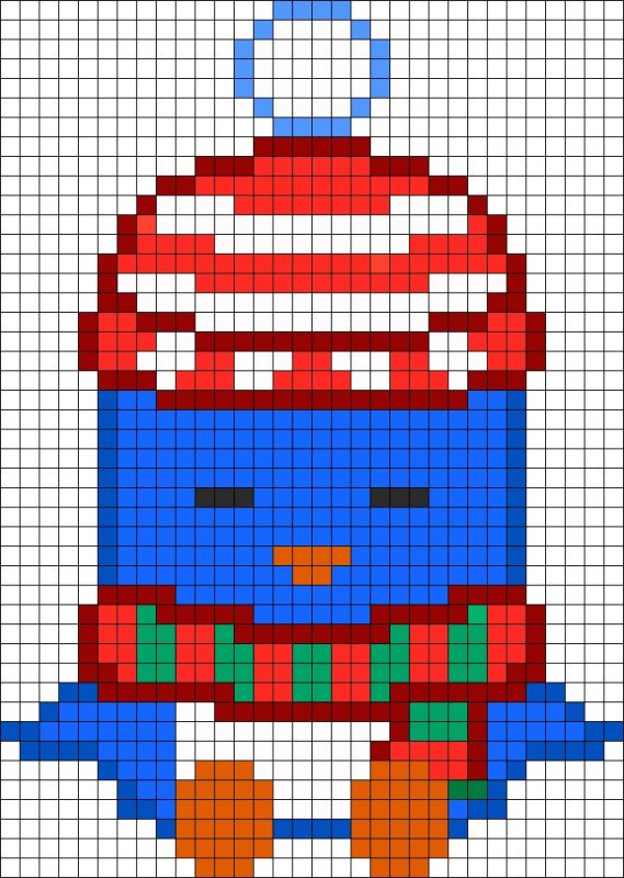 Рисование по клеточкам новогодние