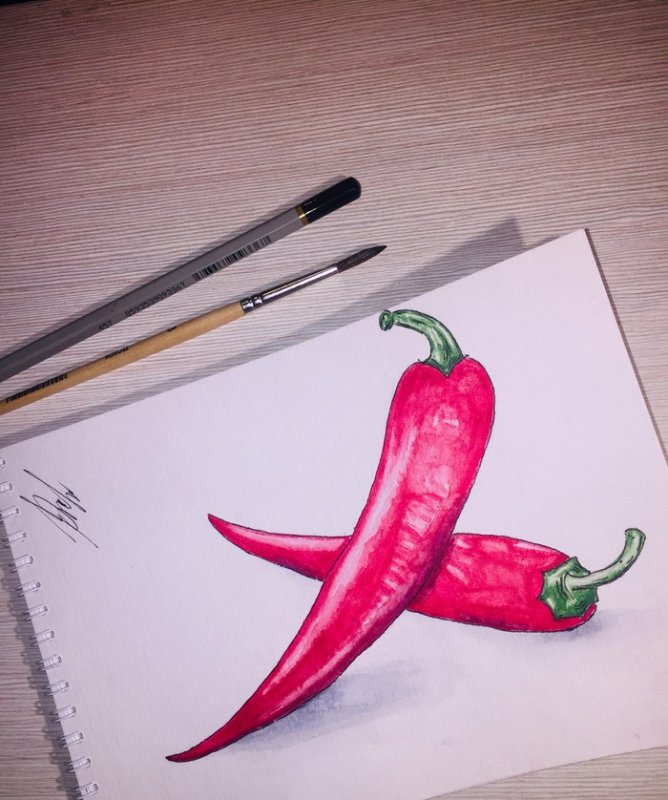 Лёгкие рисунки перца