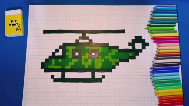 Рисунок танка по клеточкам