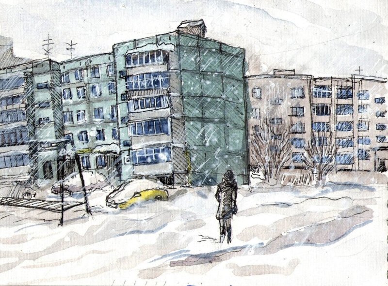 Хрущевки рисунок