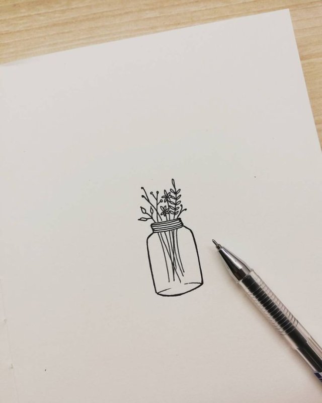 Рисунки черной ручкой