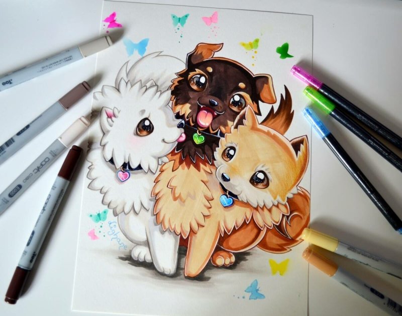 Рисунки маркерами