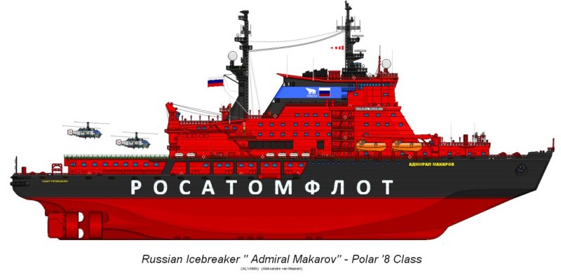 Ледокол Арктика сбоку