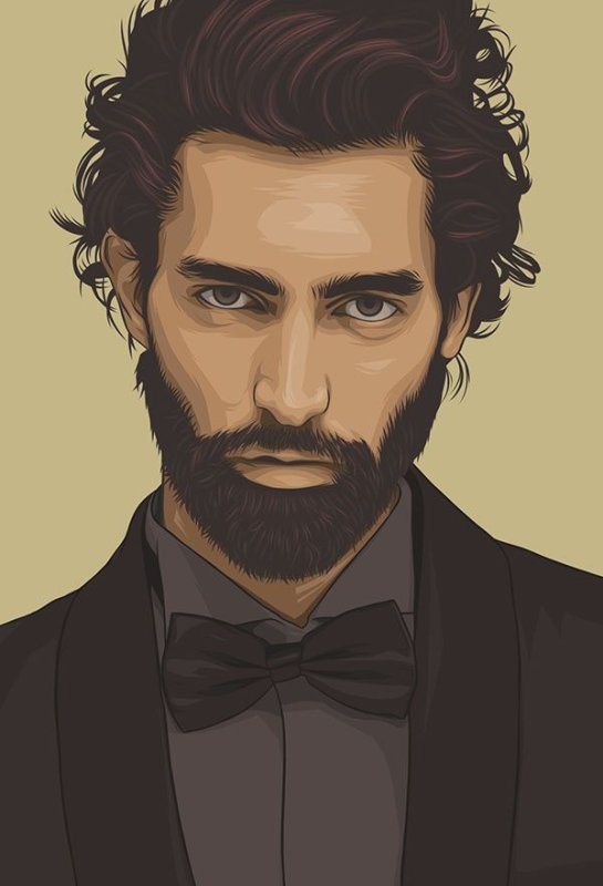 Том Харди с бородой арт