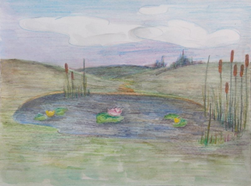 Болото рисунок карандашом