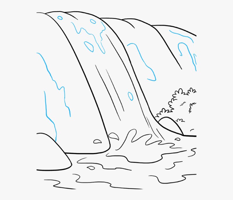 Водопад раскраска для детей