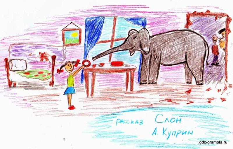 Произведение слон Куприн рисунки к произведению слон