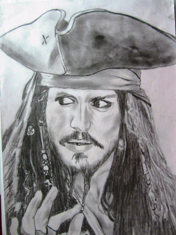 капитан джек воробей для срисовки