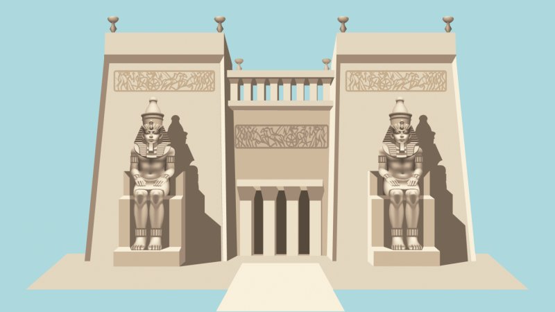 Древнеегипетский храм в Египте рисунки