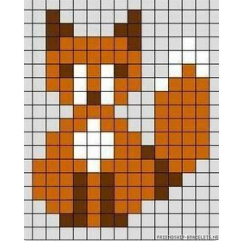 Рисунки по клеточкам лисята