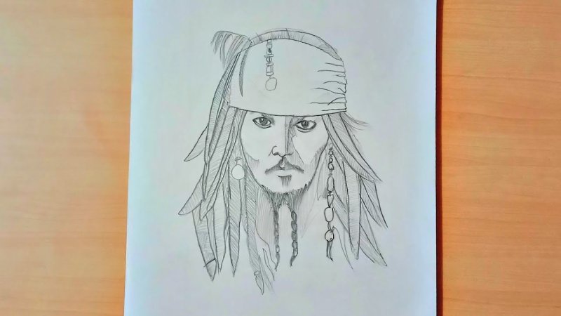 джек воробей для срисовки