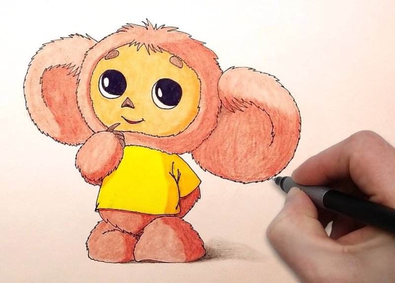 Чебурашка рисунок для детей