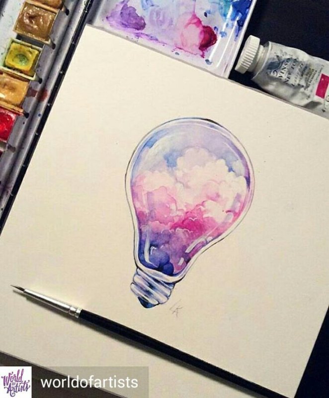 Рисунок акварелью легкий