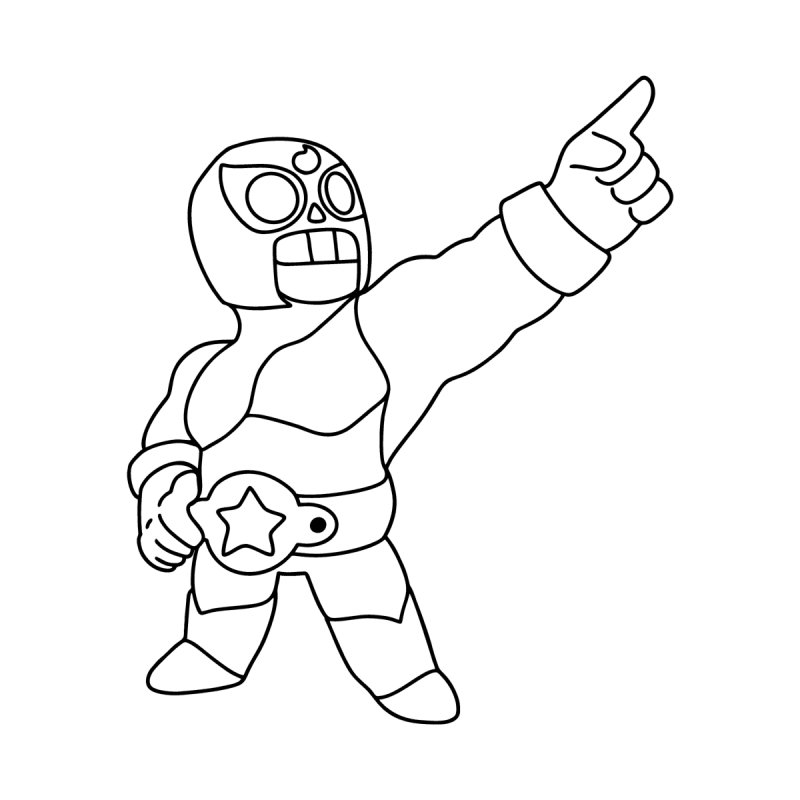 Раскраска Brawl Stars Эль Примо