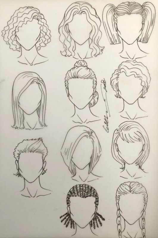 Прически рисунок