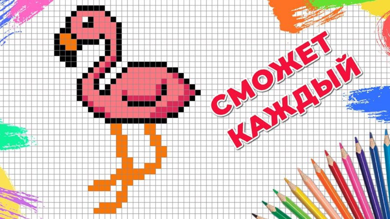По клеточкам фламинго легкие
