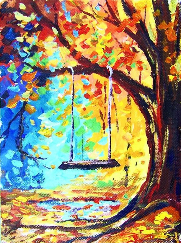 Пейзаж красками