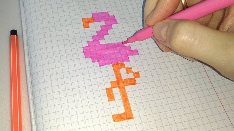 Фламинго по клеткам