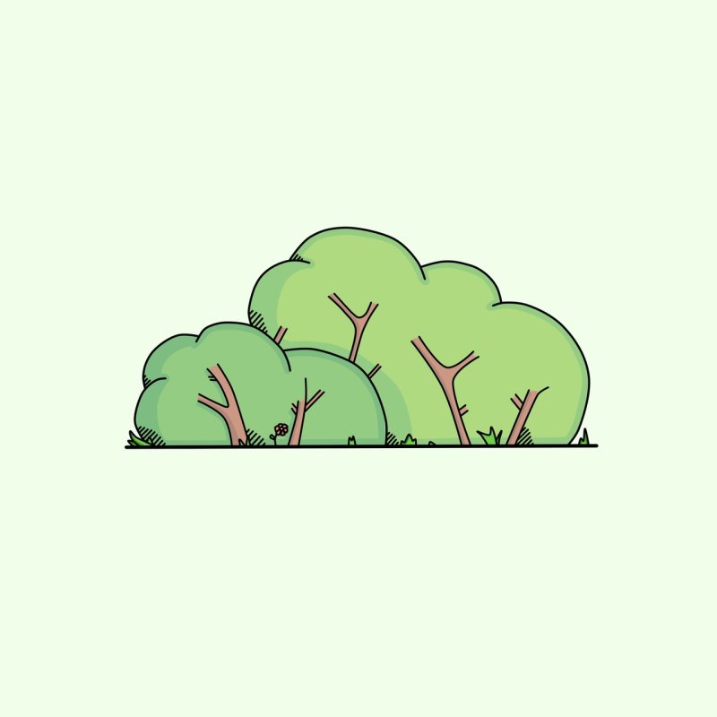 Кустик рисунок