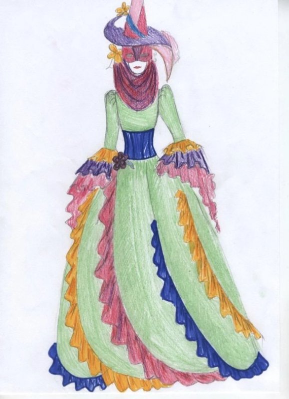 Эскиз театрального костюма легкий