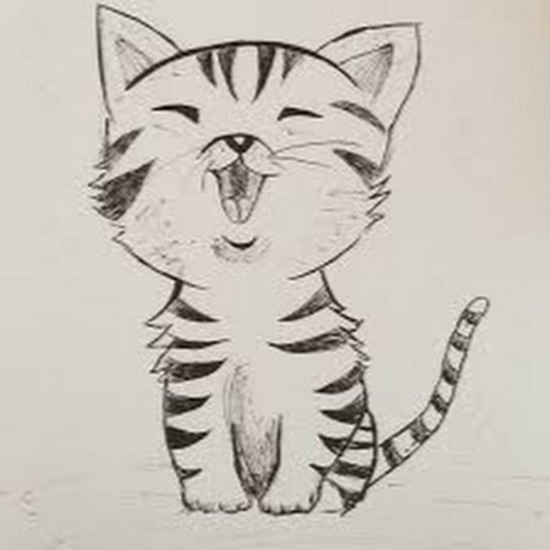 Рисунок кота для срисовки